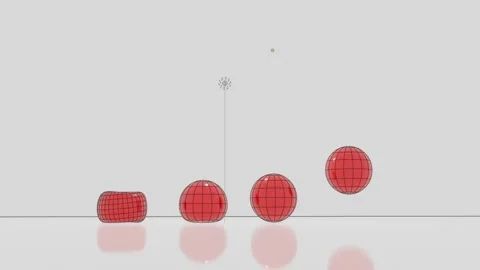Balls bouncing 3d simulation Video stock 181786815