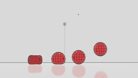 Balls bouncing 3d simulation Stock Footage 181786885