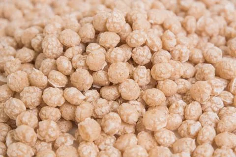 Balls for Breakfast, a side view. background texture. Beige shades. Foto stock