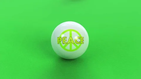 Balls breaking on pool table Stock Footage 77056087