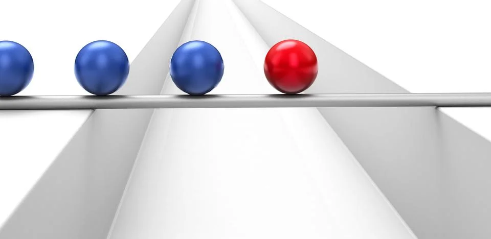 Balls on the bridge Stock Illustration