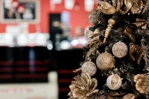Balls on christmas tree. Foto stock