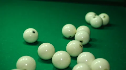 Balls collected in a pyramid for the start of the game Stock Footage 54544558