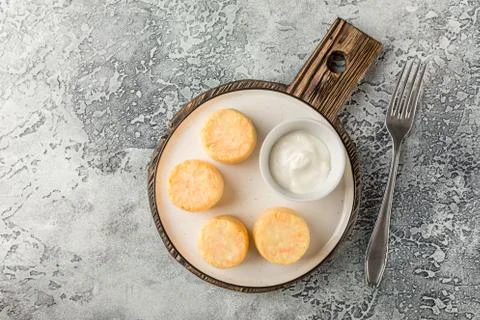 Balls of cottage cheese Stock Photos