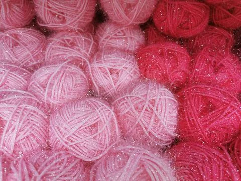 Balls craft hobby multicolored thread wool fiber color cotton yarn handmade m Stock Photos