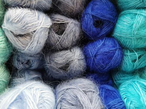 Balls craft hobby multicolored thread wool fiber color cotton yarn handmade m Foto stock