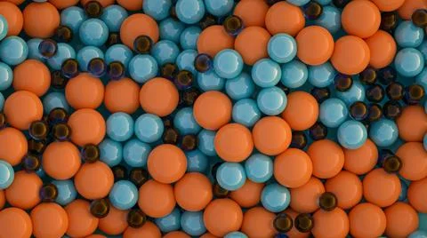 Balls of different colors and sizes. 3d illustration. 3d rendering Stock Illustration