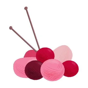 Balls of different colors of wool Stock Illustration