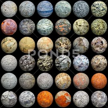 Balls of different materials - seamless texture Illustration #14918268