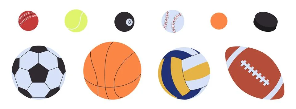 Balls for Different Sports Vector Set Stock Illustration
