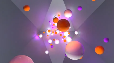 Balls fall into a low poly Sphere Stock Footage 43076032