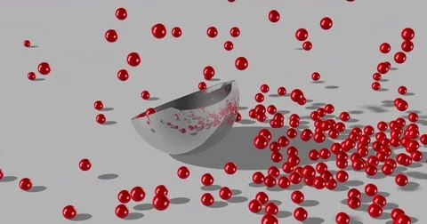 Balls Falling into a Bowl Stock Footage 75155694