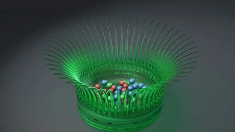 Balls falling into a glass animated Видео 129251529