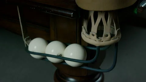 Balls Falling Into Pockets On A Billiard Table Stock Footage 147873029