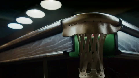 Balls Falling Into Pockets On A Billiard Table Stock Footage 147873296