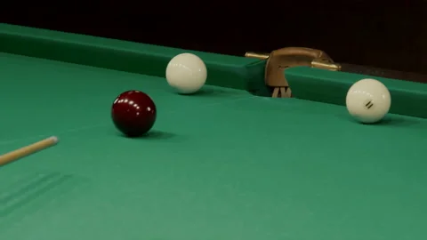 Balls Falling Into Pockets On A Billiard Table Stock Footage 147873643