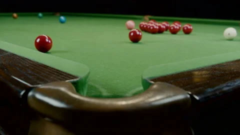 Balls Falling Into Pockets On A Billiard Table Stock Footage 147873865