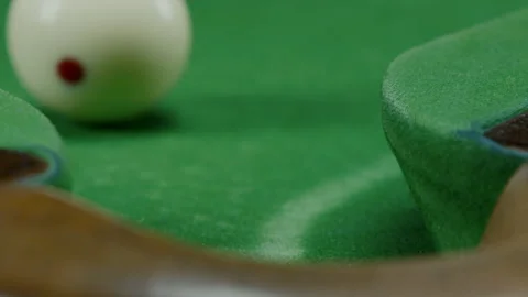 Balls Falling Into Pockets On A Billiard Table Stock Footage 147873923