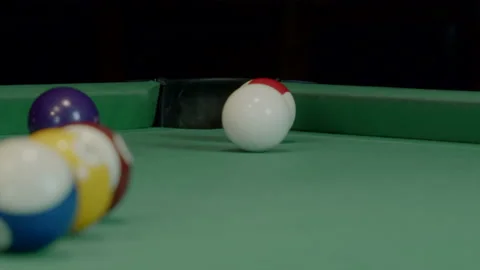 Balls Falling Into Pockets On A Billiard Table Stock Footage 147874286