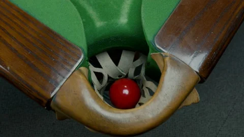 Balls Falling Into Pockets On A Billiard Table Stock Footage 147874554