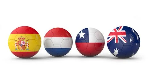 Balls with flags Stock Illustration