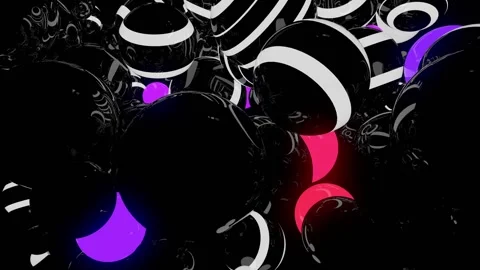 Balls flashing and bouncing around on a black background as a VJ background Stock Footage 234270570