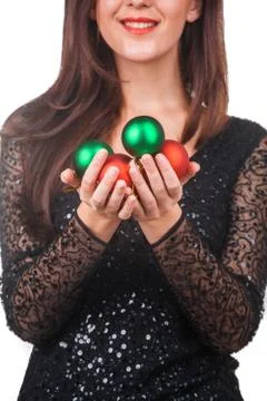 Balls in hands Stock Photos