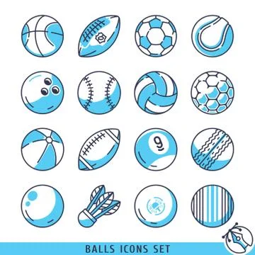 Balls icons set vector illustration Stock Illustration