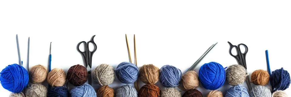 Balls of knitting threads Stock Photos