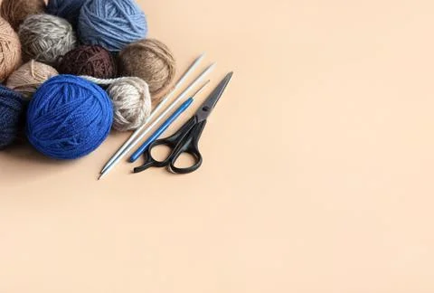 Balls of knitting threads Stock Photos