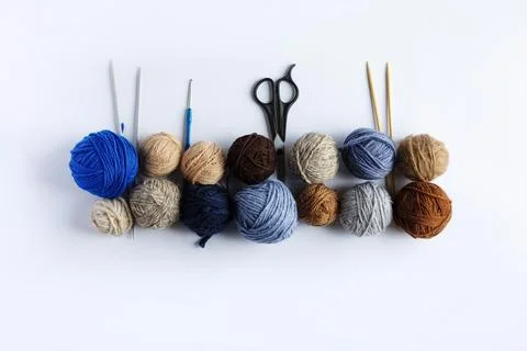 Balls of knitting threads Stock Photos