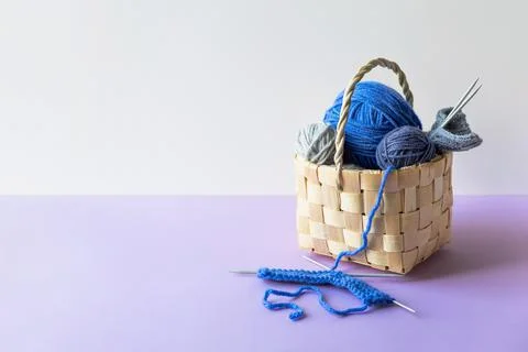 Balls of knitting threads Stock Photos