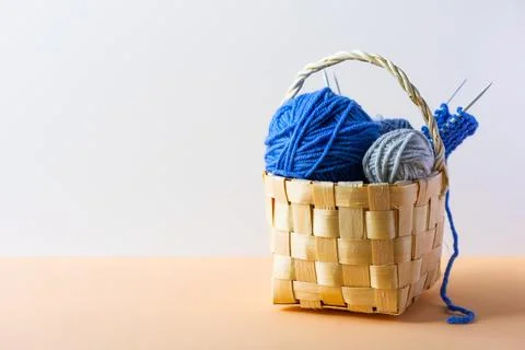Balls of knitting threads Stock Photos