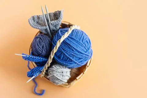 Balls of knitting threads Stock Photos