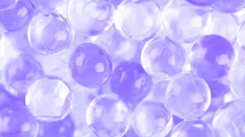 Balls of lavender bubble tea, macro. Purple bubbles Stock Footage 276410241