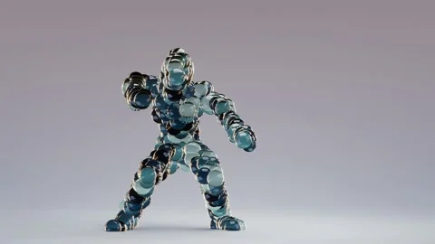 Balls Monster Dancing clip isolated. loop animation, house dance, 3d render. Stock Footage 145889308