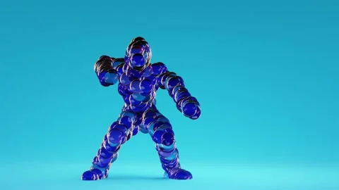 Balls Monster Dancing clip isolated. loop animation, house dance, 3d render. Stock Footage 146230738