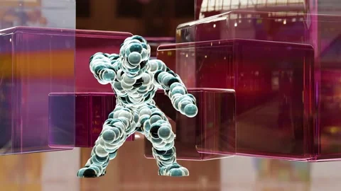 Balls Monster Dancing clip isolated. loop animation, house dance, 3d render Stock Footage 146232319
