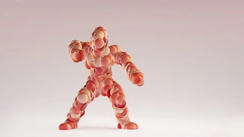 Balls Monster Dancing clip isolated. loop animation, house dance, 3d render. Stock Footage 146447486