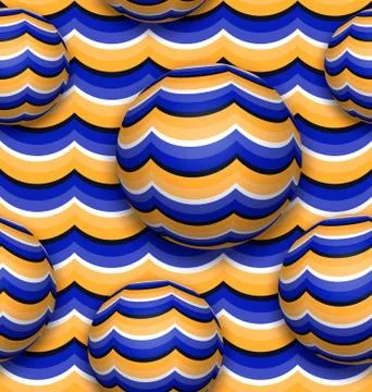 Balls moving upwards. Abstract vector seamless pattern with optical illusion Stock Illustration
