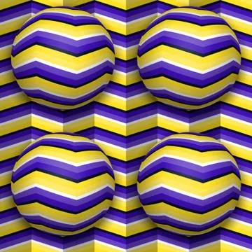 Balls moving upwards. Abstract vector seamless pattern with optical illusion Stock Illustration