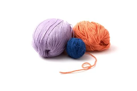 Balls of a multi-coloured yarn Stock Photos
