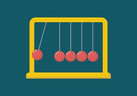 Balls pendulum. Start-up concept. Balancing Balls Newtons Cradle. Stock Illustration