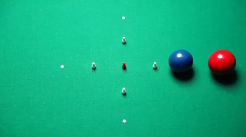 Balls on pool table. Detail Stock Footage 586717