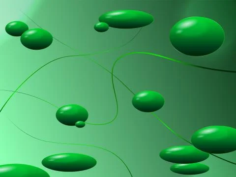 Balls with ribbons. Illustrazione stock