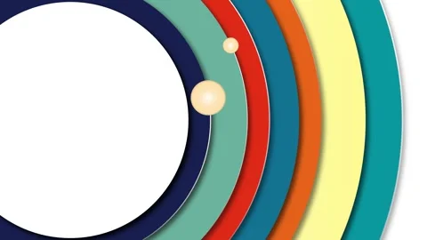 Balls that run rotating on concentric circles. Animated illustration, seaml.. Stock Footage 263107456