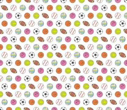 Balls, seamless pattern 库存插图