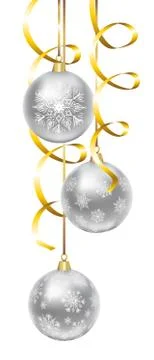 Balls with snowflakes pattern Stock Illustration