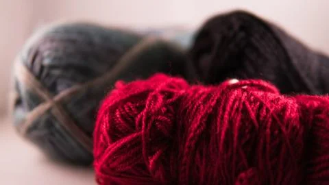Balls of soft yarn, creative crafts Stock Photos