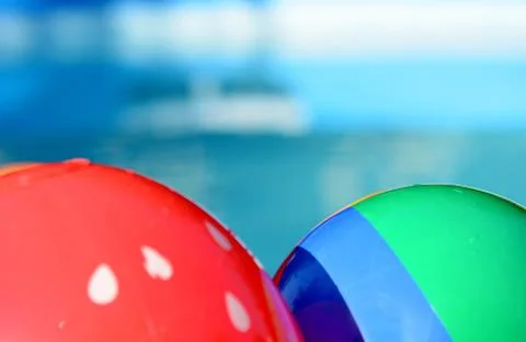 Balls in swimming pool Fotos Stock